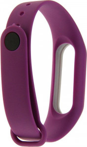  UWatch Double Color Replacement Silicone Band For Xiaomi Mi Band 2 Purple/White Line #I/S 4