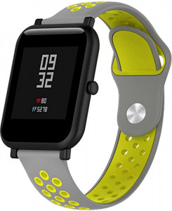  UWatch Silicone Double color strap for Amazfit Bip Grey/Yellow #I/S