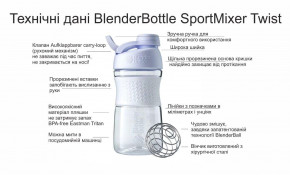  - BlenderBottle SportMixer Twist 590ml Black (ORIGINAL) (Twist 20oz Black) Blender Bottle 3