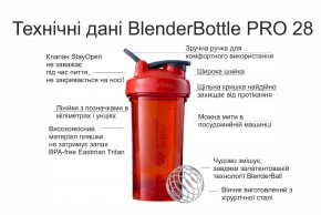  - BlenderBottle Pro28 Tritan 820ml Coral (ORIGINAL) (VZ55Pro28 Coral) Blender Bottle 5