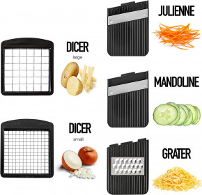     6 1 Fullstar Mandoline Slicer and Chopper Black White (1)