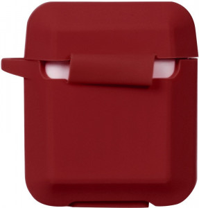  TOTO Plain Ling Angle Case AirPods Wine Red 3