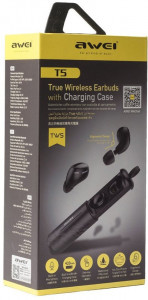  AWEI T5 Twins Earphones Black 3