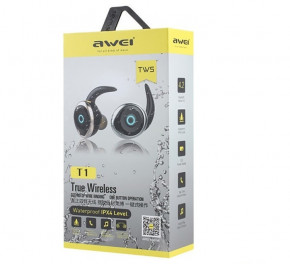   Bluetooth Awei T1 Twins Earphones Black (ZE35008540) 3