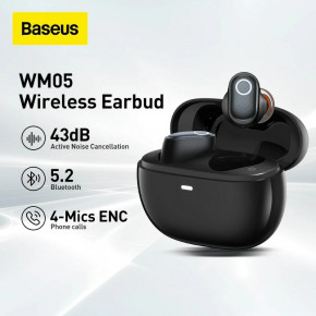 TWS- Baseus Bowie WM05 ANC Wireless Earphone Hybrid Black 5