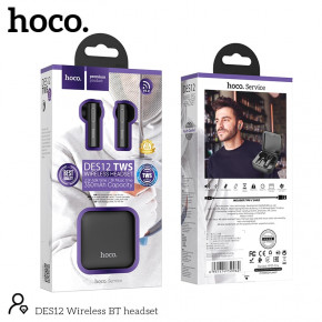  Hoco DES12 Wireless Headset TWS Black 3