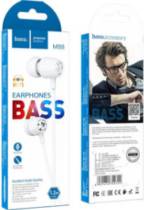  Hoco M88 Graceful universal earphones with mic White 4