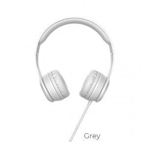  Hoco W21 Graceful charm wire control headphones Grey 3