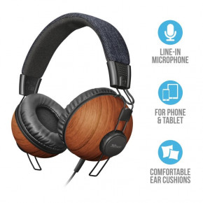  Trust Noma Over-Ear Mic Denim Wood (22637) 3