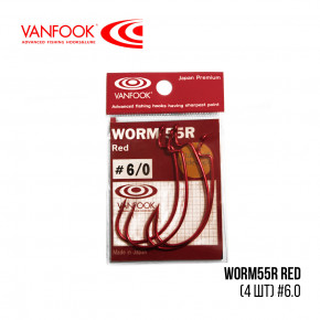  Vanfook  WORM55R Red 6/0 4 