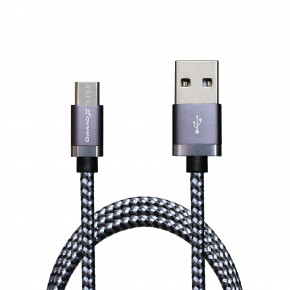  Grand-X USB-microUSB 3A 1 Silver/Black (FM-07) 3