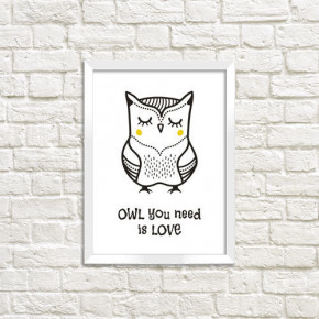    A3 OWL you need is love WMT3_ART060_WH