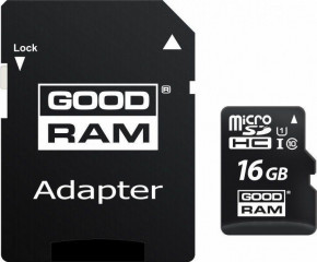   Goodram microSDHC 16GB UHS-I class 10 + adapter