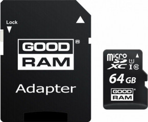   Goodram 64Gb  microSDXC class 10 UHS-I + adapter (M1AA-0640R12)