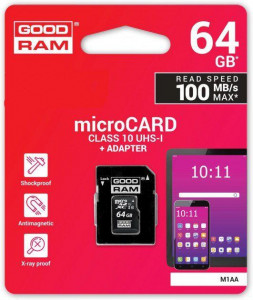   Goodram 64Gb  microSDXC class 10 UHS-I + adapter (M1AA-0640R12) 6