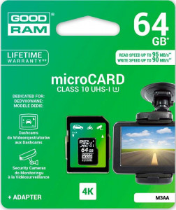   Goodram microSDHC/SDXC class 10 UHS-1 U3 SD adapter R95/W90MB/s 64Gb #I/S 4