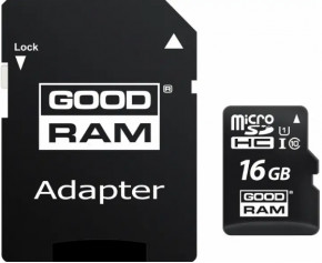   Goodram microSDHC 16GB Class 10 UHS I (+  Retail 10) (SDU16GHCUHS1AGRR10)