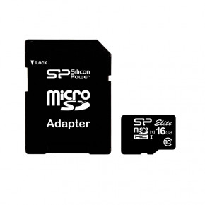   microSDHC 16Gb Silicon Power Elite UHS-1 Adapter SD