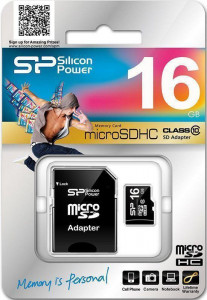   Silicon Power microSDHC class 10 SD adapter 16Gb #I/S 3