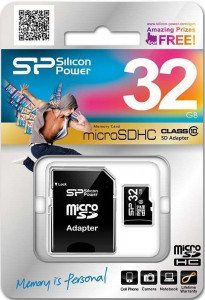   Silicon Power microSDHC class 10 SD adapter 32Gb #I/S 3