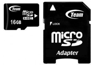   MicroSDHC 16GB Class 10 Team + SD-adapter (TUSDH16GCL1003)