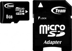  ' MicroSDHC 8GB Class 4 Team SD-adapter (TUSDH8GCL403)