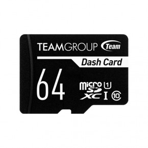   MicroSDXC 64GB UHS-I Class 10 Team Dash Card + Adapter SD (TDUSDX64GUHS03)