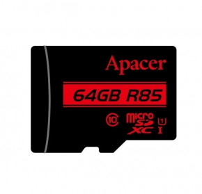   Apacer microSDXC 64GB Class 10 UHS-I  R-85MB/s   (AP64GMCSX10U5-RA)