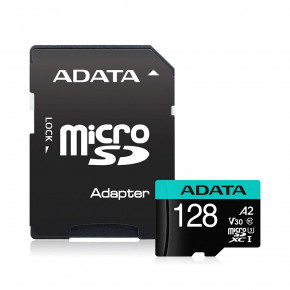  ' A-DATA GAMMIX microSDXC Premier Pro 128GB Class 10 UHS-I (U3) V30 A2 W-85MB/s R-100MB/s +SD- (AUSDX128GUI3V30SA2-RA1)