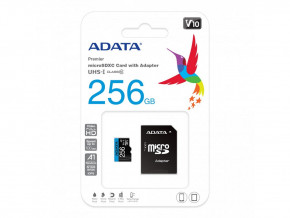   A-DATA microSDXC Premier 256GB Class 10 UHS-I V10 A1 100 / +SD- (AUSDX256GUICL10A1-RA1) 3