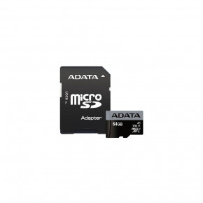  '  A-DATA microSDXC Premier Pro 64GB Class 10 UHS-I (U3) V30 A2 W-85MB/s R-100MB/s +SD- (AUSDX64GUI3V30SA2-RA1)