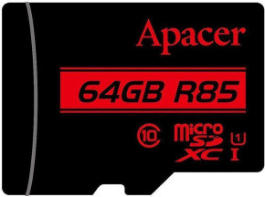   Apacer microSDHC/SDXC Class 10 UHS-I R85MB/s SD adapter 64Gb #I/S 4