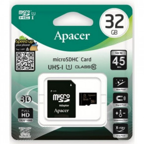   Apacer microSDHC 32Gb (UHS-1)class10 (adapter SD)