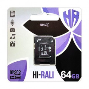   MicroSDXC 64GB Class 10 Hi-Rali + SD-adapter (HI-64GBSDCL10-01)