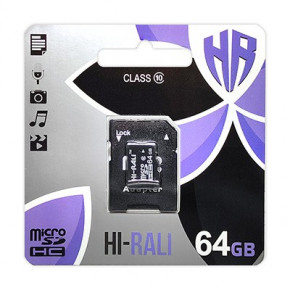   MicroSDXC 64GB Class 10 Hi-Rali + SD-adapter (HI-64GBSDCXCL10-01)