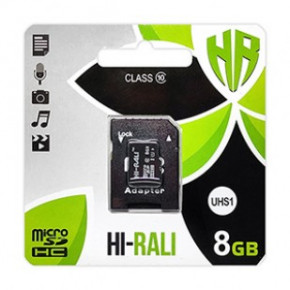   MicroSDHC 8GB UHS-I Class 10 Hi-Rali + SD-adapter (HI-8GBSD10U1-01)