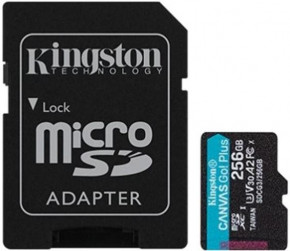   KINGSTON microSDXC 256Gb Canvas Go+ U3 V30 (R170/W90)+ad