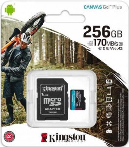   KINGSTON microSDXC 256Gb Canvas Go+ U3 V30 (R170/W90)+ad 4