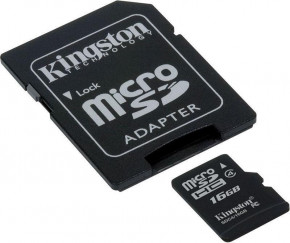   Kingston microSDHC class 4 SD adapter 16Gb #I/S 4