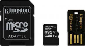   Kingston microSDHC/microSDXC Class 10 UHS-I SD adapter/USB reader 32Gb #I/S