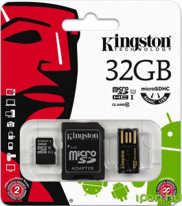   Kingston microSDHC/microSDXC Class 10 UHS-I SD adapter/USB reader 32Gb #I/S 4