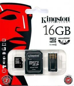   Kingston microSDHC/microSDXC Class 10 UHS-I SD adapter/USB reader 16Gb #I/S 4