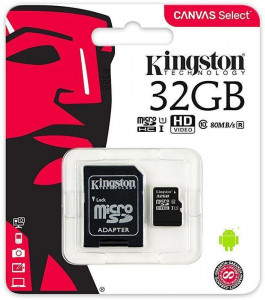   Kingston microSDHC/SDXC UHS-I Class 10 Canvas Select SD  32Gb #I/S 3