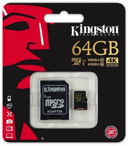   Kingston microSDHC/SDXC UHS-I Class 10 Canvas Select SD  64Gb #I/S 3