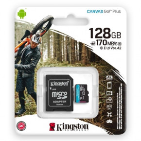   MicroSDXC 128GB UHS-I U3 Class 10 Kingston Canvas Go! Plus R170/W90MB/s + Adapter SD