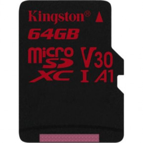    MicroSDXC 64GB UHS-I/U3 Class 10 Kingston Canvas React R100/W80MB/s (SDCR/64GBSP) (2)