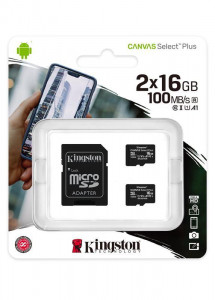   MicroSDHC 216GB UHS-I Class 10 Kingston Canvas Select Plus R100MB/s + Adapter SD