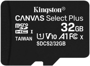   MicroSDHC 32GB UHS-I Class 10 Kingston Canvas Select Plus R100MB/s (SDCS2/32GBSP)