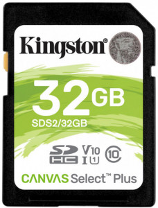  ' SDHC 32GB UHS-I Class 10 Kingston Canvas Select Plus R100MB/s (SDS2/32GB)