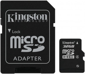   Kingston microSDHC class 4 SD adapter 32Gb